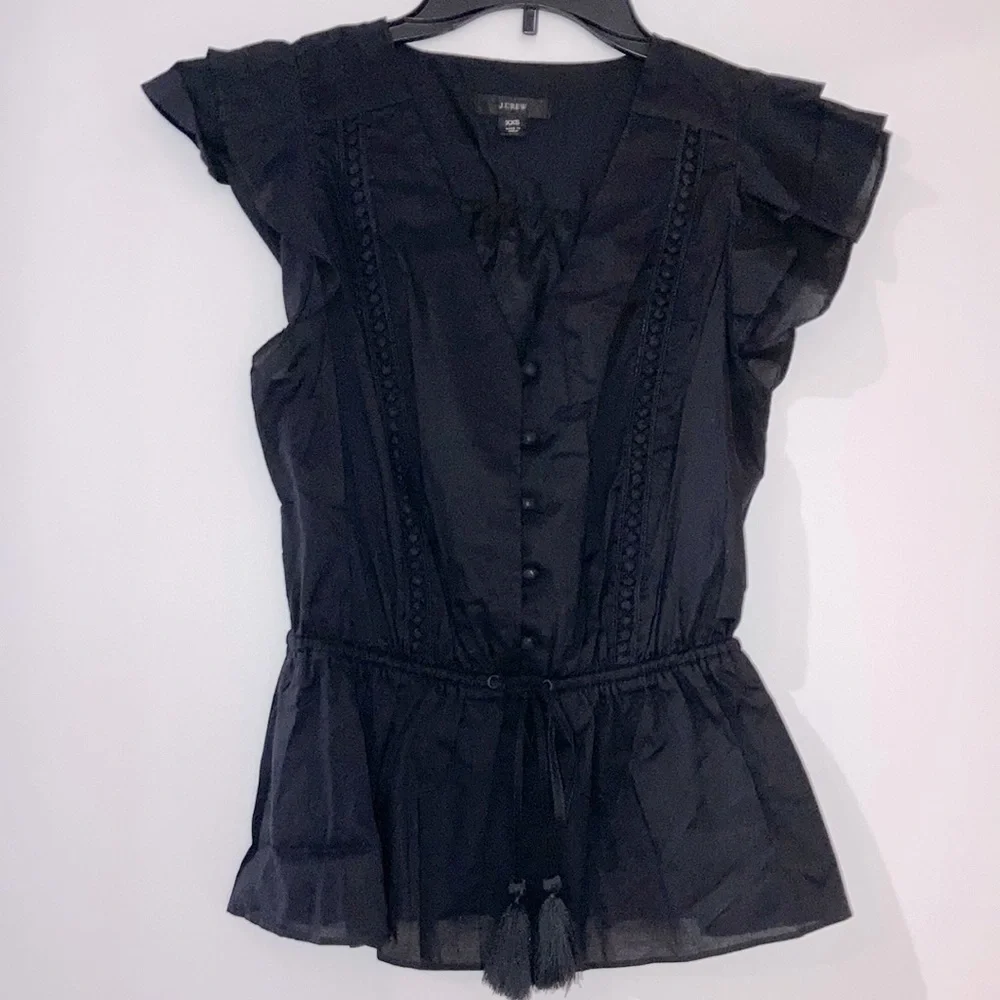 J. Crew Black Blouse XXS - Picture 1 of 4